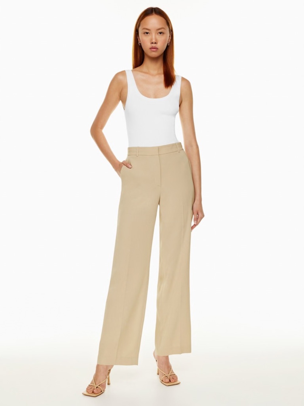 Aritzia Babaton Agency trouser pant in mirror crepe fabric size 4